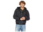 Members Only Sueded Pu Sherpa Lined Hoodie (black) Men's Sweatshirt