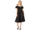 Betsey Johnson Cotton Tea Length Dress (black) Women's Dress
