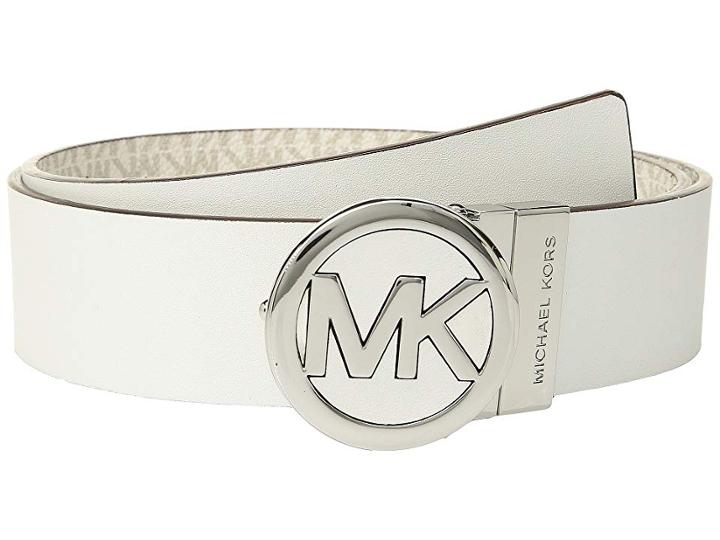 Michael Michael Kors Smooth Leather Reversible Belt (cream) Women's Belts