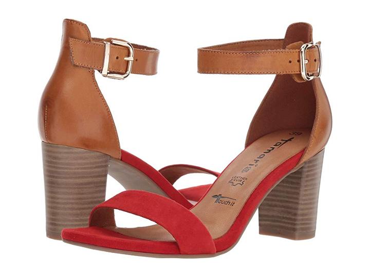 Tamaris Ela 1-1-28382-20 (chili/nut) Women's Hook And Loop Shoes