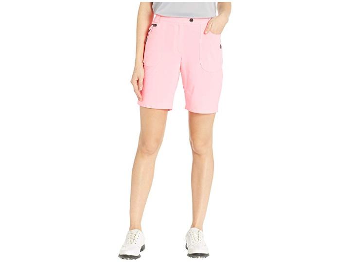 Jamie Sadock Airwear Lightweight Shorts With Front Zip And Button Closure (luminosity Pink) Women's Shorts