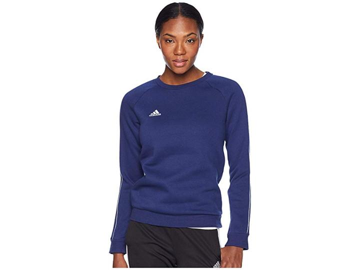 Adidas Core18 Sweat Top (dark Blue/white) Women's Sweatshirt