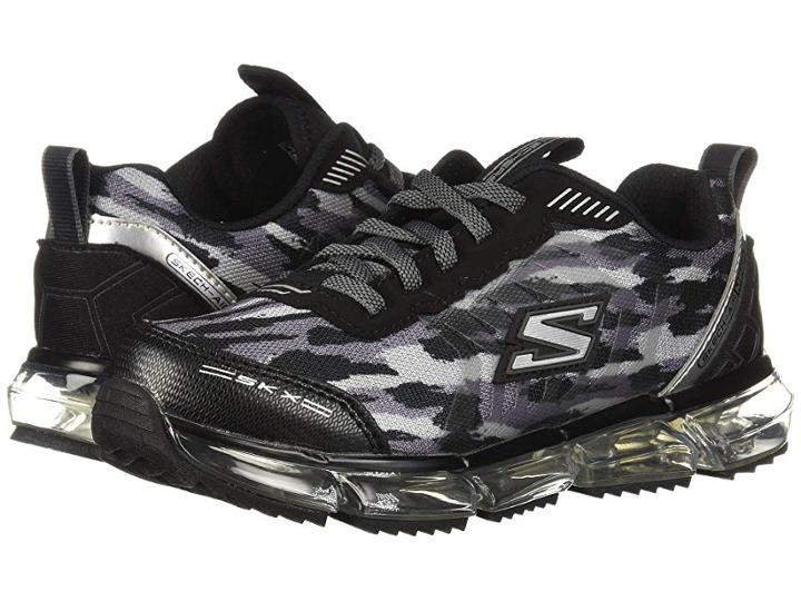 Skechers Kids Skech Air-mega (little Kid/big Kid) (black/silver) Boy's Shoes