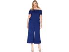 Lauren Ralph Lauren Plus Size Off The Shoulder Wide-leg Jumpsuit (true Sapphire) Women's Jumpsuit & Rompers One Piece