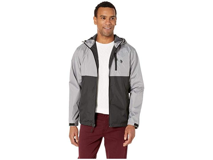 U.s. Polo Assn. Color Block Windbreaker W/ Hood (black) Men's Clothing