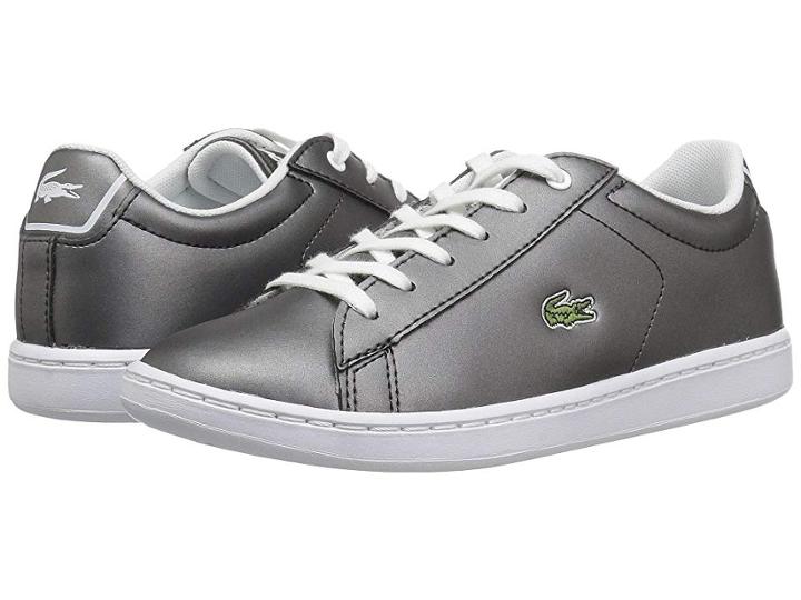 Lacoste Kids Carnaby Evo (little Kid) (gunmetal/white) Kids Shoes