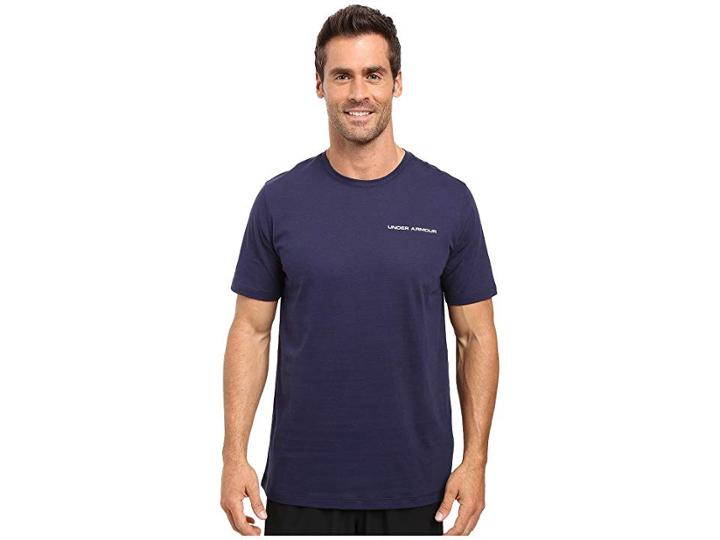 Under Armour Ua Charged Cotton(r) Microthread Short Sleeve Tee (midnight Navy/steel) Men's T Shirt