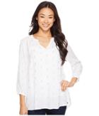 Hatley Embroidered Blouse (white Porcelain) Women's Blouse