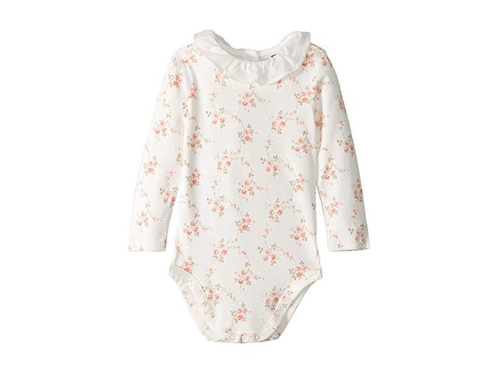Janie And Jack Collared Bodysuit (infant) (floral) Girl's Jumpsuit & Rompers One Piece