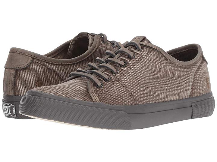 Frye Gia Canvas Low Lace (grey Canvas/smooth Full Grain/nubuck) Women's Lace Up Casual Shoes