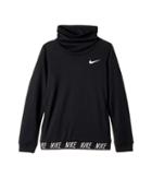 Nike Kids Dry Training Pullover Top (little Kids/big Kids) (black/white) Girl's Sweatshirt