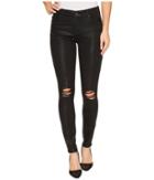 7 For All Mankind The Ankle Skinny W/ Destroy In Black Coated Fashion 3 (black Coated Fashion 3) Women's Jeans