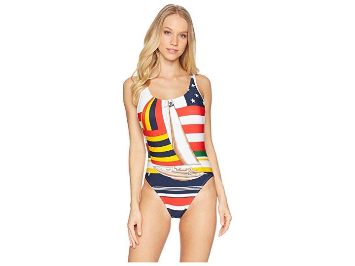 Polo Ralph Lauren Sailboat Side Plunge One-piece (multi) Women's Swimsuits One Piece