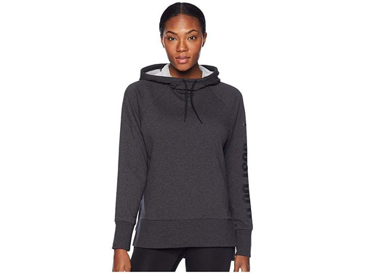 Nike Dry Graphic Just Do It Pullover Hoodie (black Heather/black) Women's Sweatshirt
