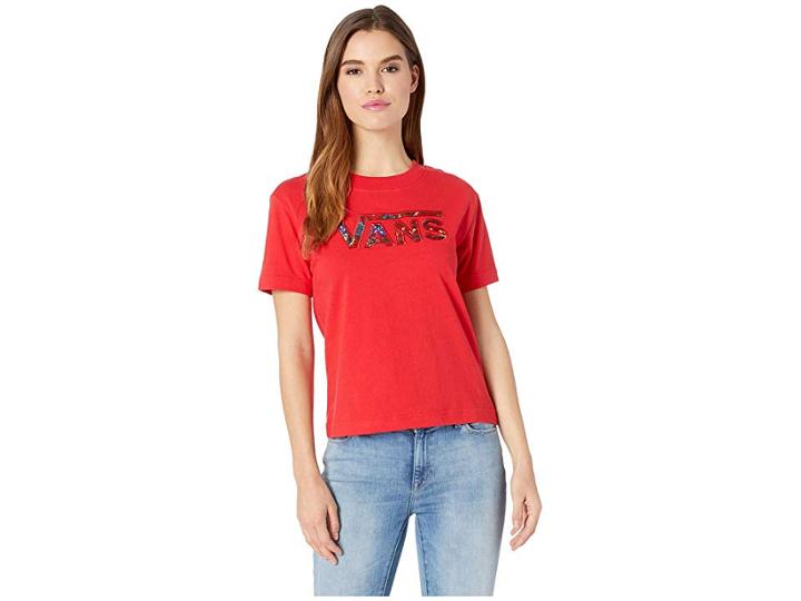Vans Outshine Tee (racing Red) Women's T Shirt