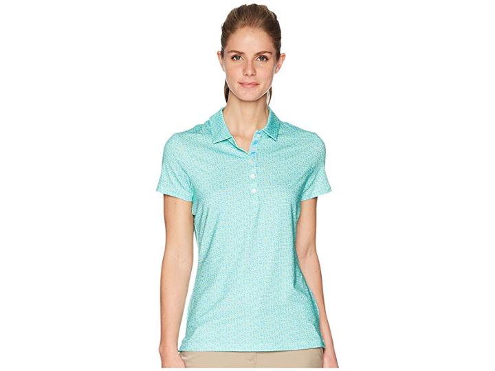 Puma Golf Polka Dot Polo (aquarius) Women's Short Sleeve Pullover