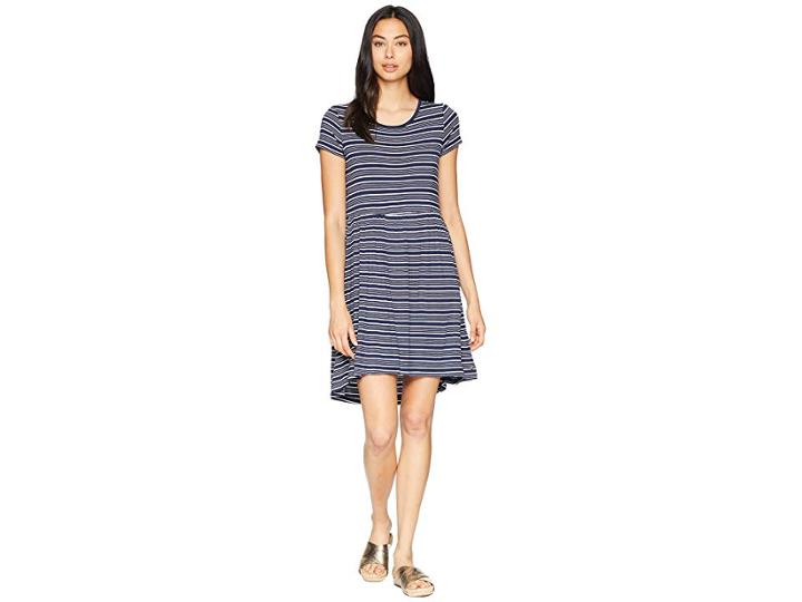 Roxy Fame For Glory Short Sleeve Dress (dress Blues Horizontal Stripes) Women's Dress