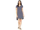 Roxy Fame For Glory Short Sleeve Dress (dress Blues Horizontal Stripes) Women's Dress