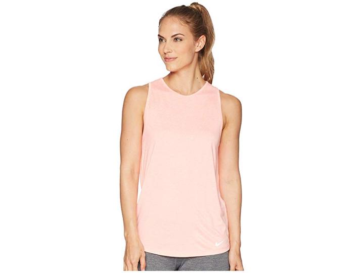 Nike Dry Tomboy Cross-dye Tank Top (light Atomic Pink/heather/white/white) Women's Sleeveless