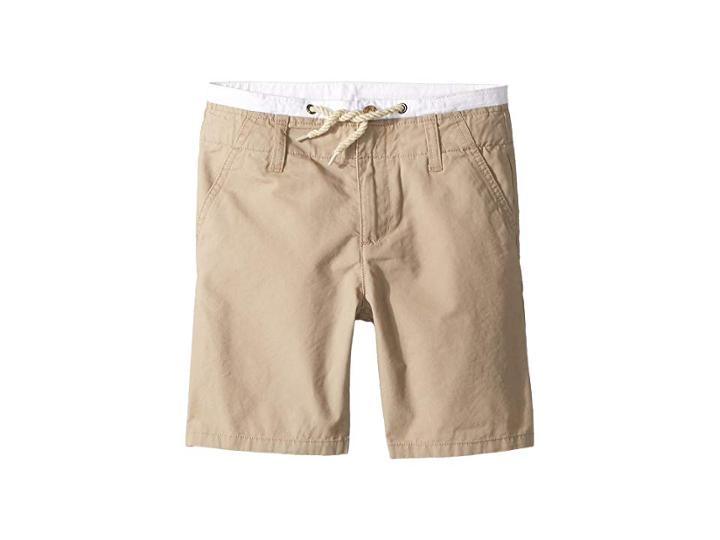 Janie And Jack Double Waistband Flat Front Shorts (toddler/little Kids/big Kids) (khaki) Boy's Shorts