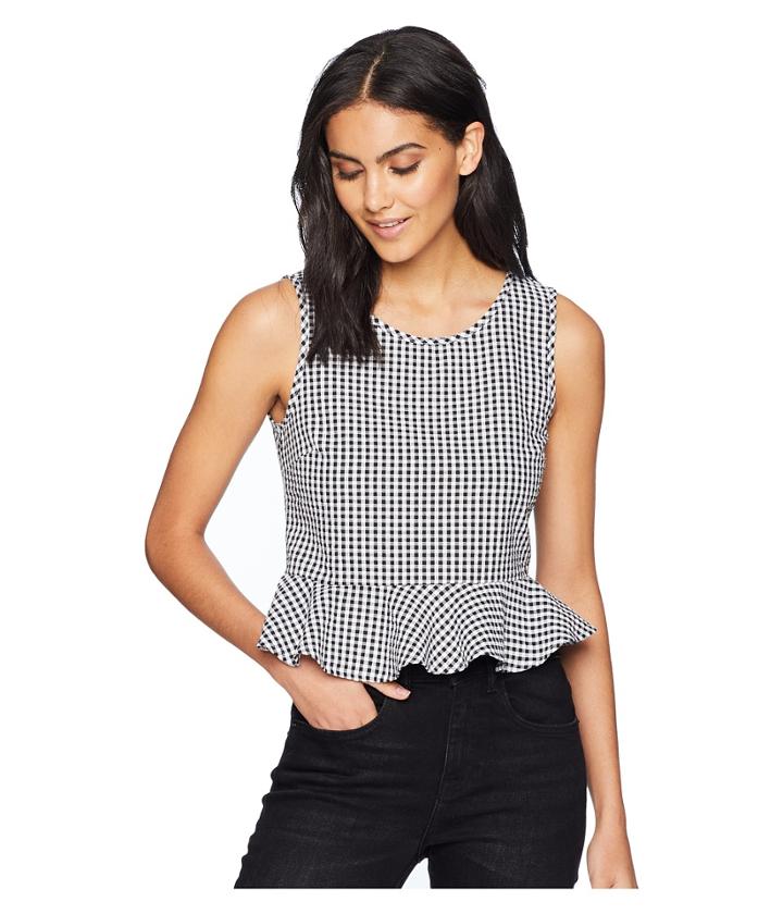 Romeo & Juliet Couture Multicolor Peplum Blouse (multi Gingham) Women's Blouse