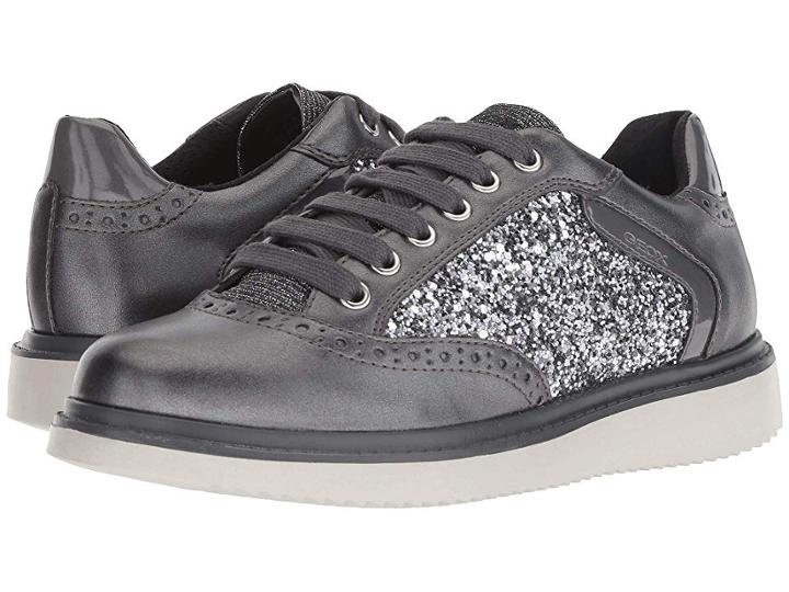 Geox Kids Thymar Girl 15 (big Kid) (dark Silver) Girl's Shoes