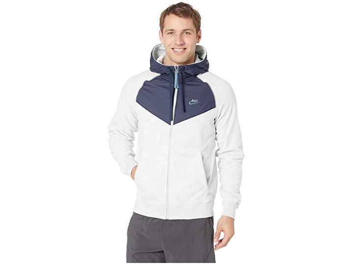 Nike Nsw Hoodie Full Zip Core Winter Snl (light Silver/obsidian/celestial Teal) Men's Sweatshirt