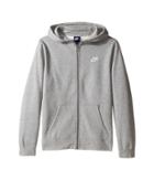Nike Kids Sportswear Club Hoodie (little Kids/big Kids) (dark Grey Heather/dark Grey Heather/white) Boy's Sweatshirt