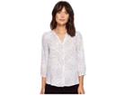 Nydj Blouse W/ Pleated Back (delicate Fleur Optic White) Women's Blouse
