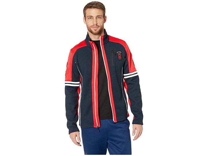 Spyder Wengen Full Zip Stryke Jacket (frontier/red/white) Men's Coat