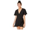 Adelyn Rae Quincy Woven Skort Romper (black) Women's Jumpsuit & Rompers One Piece