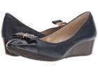 Cole Haan Emory 40mm Bow Wedge Ii (marine Blue Leather) Women's Wedge Shoes