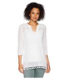 Nic+zoe Right On Track Tunic (paper White) Women's Blouse