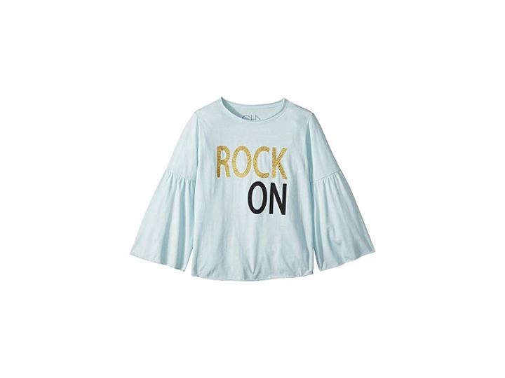Chaser Kids Extra Soft Vintage Jersey Rock On Flared Sleeve Tee (little Kids/big Kids) (waterfall) Girl's T Shirt