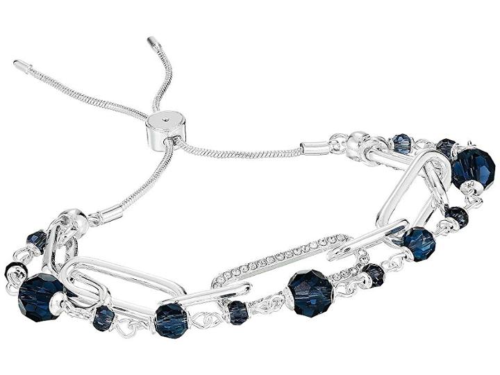 Lauren Ralph Lauren 2 Row Bead Link Slider Bracelet (blue) Bracelet