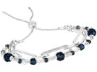 Lauren Ralph Lauren 2 Row Bead Link Slider Bracelet (blue) Bracelet