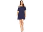 American Rose Avalyn Off The Shoulder Ruffle Dress (navy) Women's Dress
