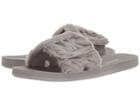 Michael Michael Kors Mk Slide (pearl Grey Faux Fur) Women's Sandals
