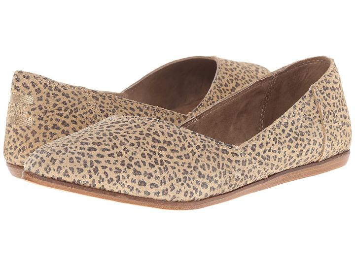 Toms Jutti Flat (cheetah Suede Printed) Women's Flat Shoes