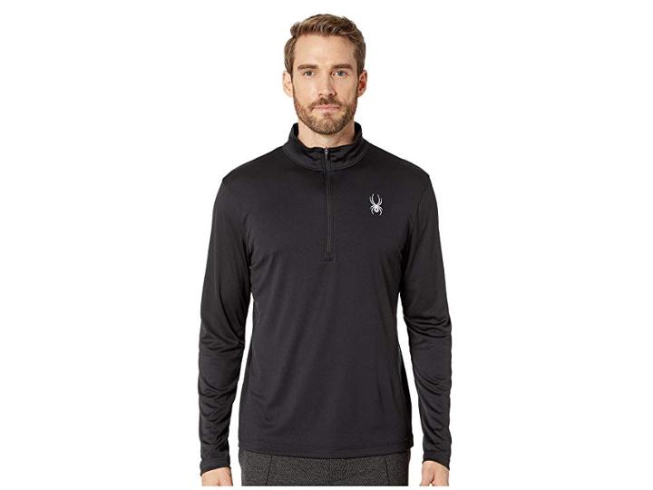 Spyder Limitless Solid Zip T-neck (black/black) Men's Long Sleeve Pullover