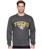 Champion College Lsu Tigers Eco(r) Powerblend(r) Crew (granite Heather) Men's Short Sleeve Pullover