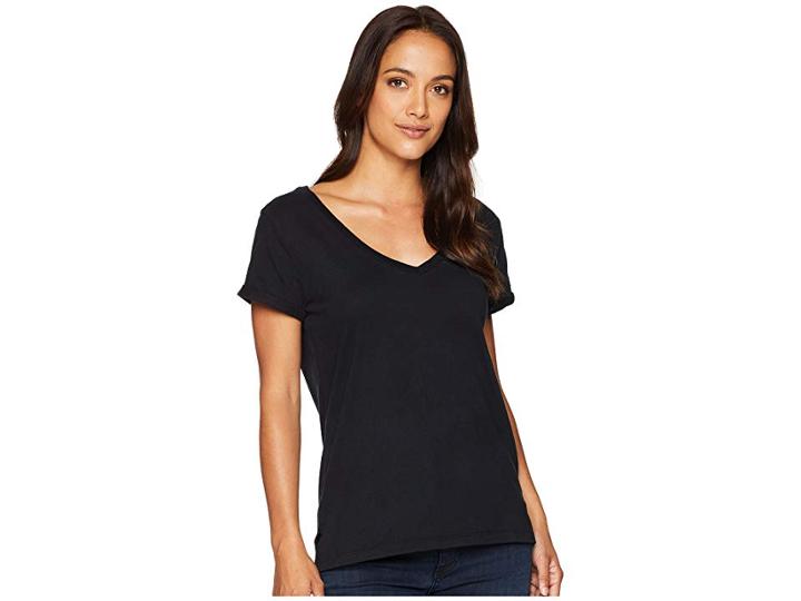 Dylan By True Grit Effortless Short Sleeve V-neck Tee (black) Women's T Shirt