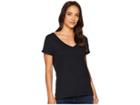 Dylan By True Grit Effortless Short Sleeve V-neck Tee (black) Women's T Shirt
