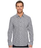Kenneth Cole Sportswear Mosaic Print Shirt (indigo Combo) Men's Clothing