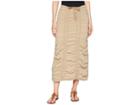 Xcvi Stretch Poplin Double Shirred Panel Skirt (nugget) Women's Skirt