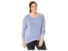 Aventura Clothing Plus Size Leslie Long Sleeve Shirt (blue Ice) Women's Long Sleeve Pullover