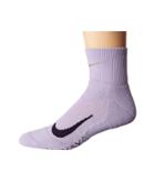 Nike Elite Cushion Quarter Running Socks (hydrangeas/purple Dynasty) Quarter Length Socks Shoes