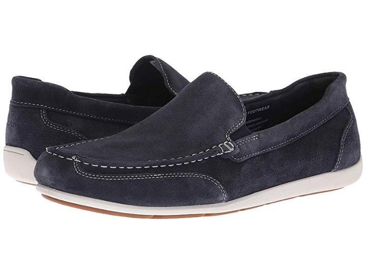 Rockport Bennett Lane 4 Venetian (new Dress Blues Suede) Men's Shoes