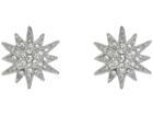Kenneth Jay Lane Rhodium And Rhinestone Starburst Clip Earrings (siver/crystal) Earring