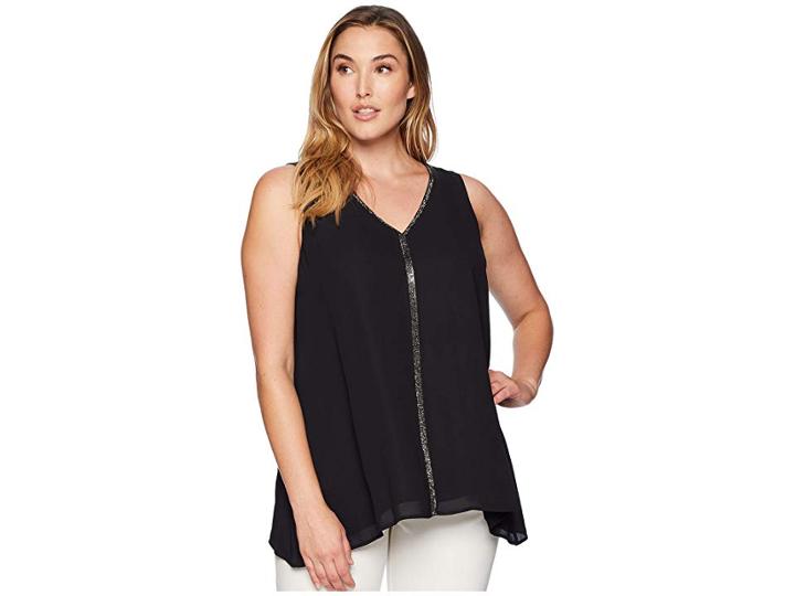 Karen Kane Plus Plus Size Sparkle Swing Top (black) Women's Clothing